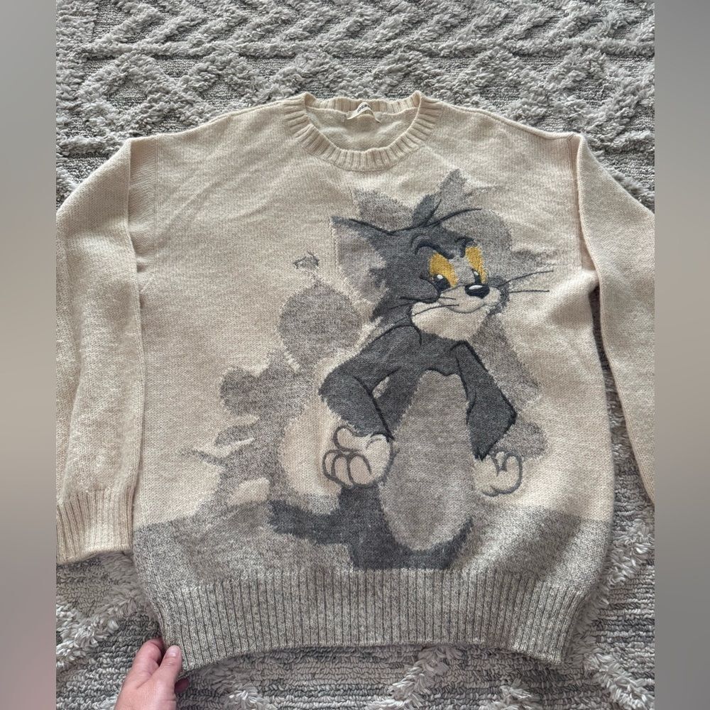 ICEBERG VINTAGE TOM & JERRY KNIT SWEATER SIZE 2XL 90S 100% WOOL Size L/XL